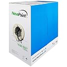 NavePoint Cat6 (CCA), 1000ft, Black, Solid Bulk Ethernet Cable, 550MHz, 23AWG 4 Pair, Unshielded Twisted Pair (UTP)
