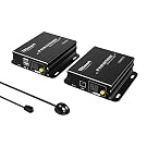 TESmart HDMI KVM Extender 1080P 60Hz Over Single Cat5e/6 Cable Up to 120m/393ft, Point/Multipoint to Point/Multipoint, Remote Control via Mouse & Keyboard, IR Pass Through (Transmitter and Receiver)
