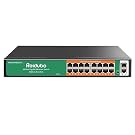 Reidubo 18 Ports Gigabit PoE Switch,16 Port Gigabit PoE+ Network Switch with 2 Uplink Gigabit Ports, 250W, Unmanaged, 19-inch Rackmount, Fanless Quiet Operation, Compatible with AP WiFi6, PoE Cameras