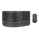 Logitech Wave Keys MK670 Wireless Ergonomic Keyboard Mouse Combo - Graphite | Wave-shaped keys for natural typing, ambidextrous full size Signature M550 L mouse, Bluetooth, Bolt USB receiver, multi-OS
